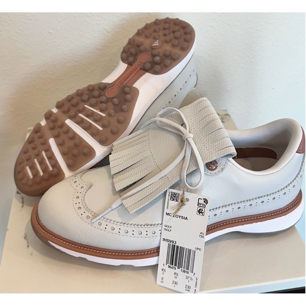 NWT Adidas MC Zoysia Spikeless Gray Gum White Golf Shoes IH5993 Women's Size 6.5